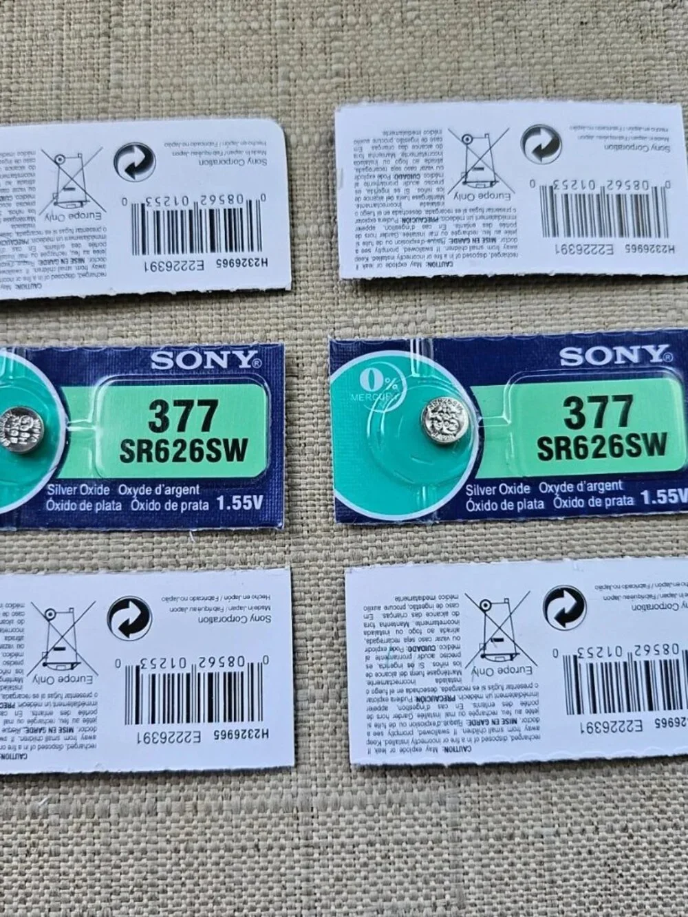 Sony Battery 317 SR626SW Silver Oxide 1.55V Lot of 6 Replacement Made in Japan